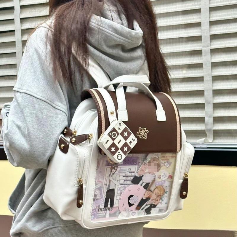 Japanese Aesthetic Itabag: Transparent Large-Capacity Backpack & Crossbody for Soft Girl Style