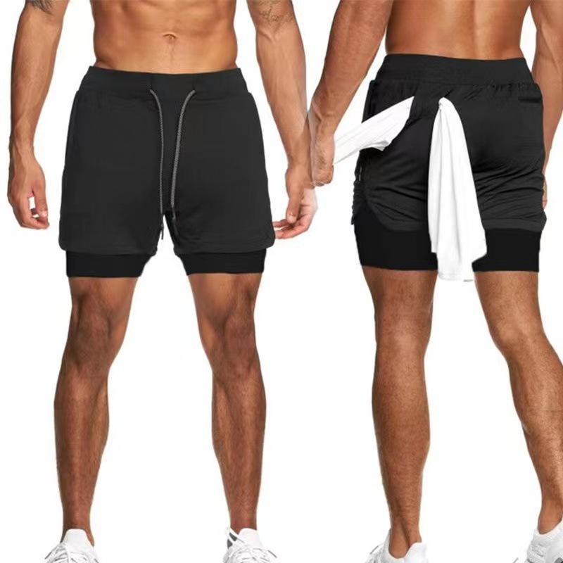 Summer Men's Casual Running Shorts - Multi-Pocket, Double Layer, Plus Size Fitness