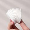 100/400pcs soft and breathable round cotton pad with double-sided texture is used for daily facial cleaning and makeup removal