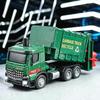 New 1/50 Pneumatic Control Garbage Truck Car Model Diecast Metal City Garbage Sorting Sanitation Vehicle Car Model Kid Toy Gift