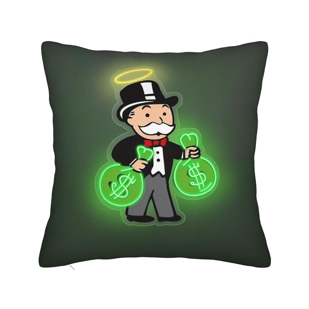 Alec Monopoly B Lucky Dragon Pillow Case Graphic Pillow Cover Retro Trendy Cushion Cover For Sofa Couch Bed Living Room