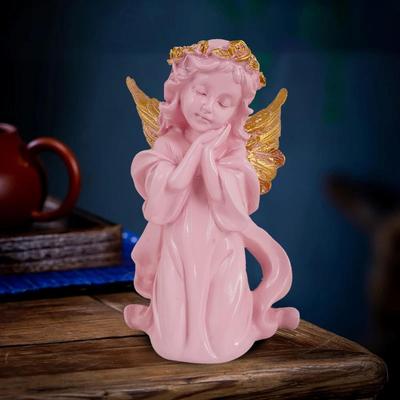 Angel Girl Showpiece for Home Decor | Winged Fairy Statue for Shelves | Pink SG