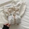 High-end Metallic Fringed Sequin Evening Bag, Luxury Water Bucket Bag, Crossbody Bag