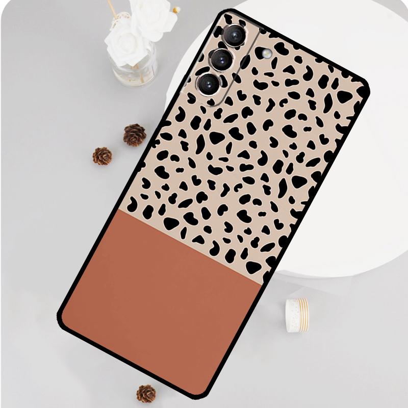 Boho Botanical Leaf Cow Cactus Case For Samsung Galaxy S23 FE S20 S21 S22 Ultra S8 S9 S10 Plus Note 10 20 Ultra Soft Cover
