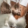French soft lace bra for women's ultra-thin and sexy breast-proof sagging and seamless steel-rimmed back underwear