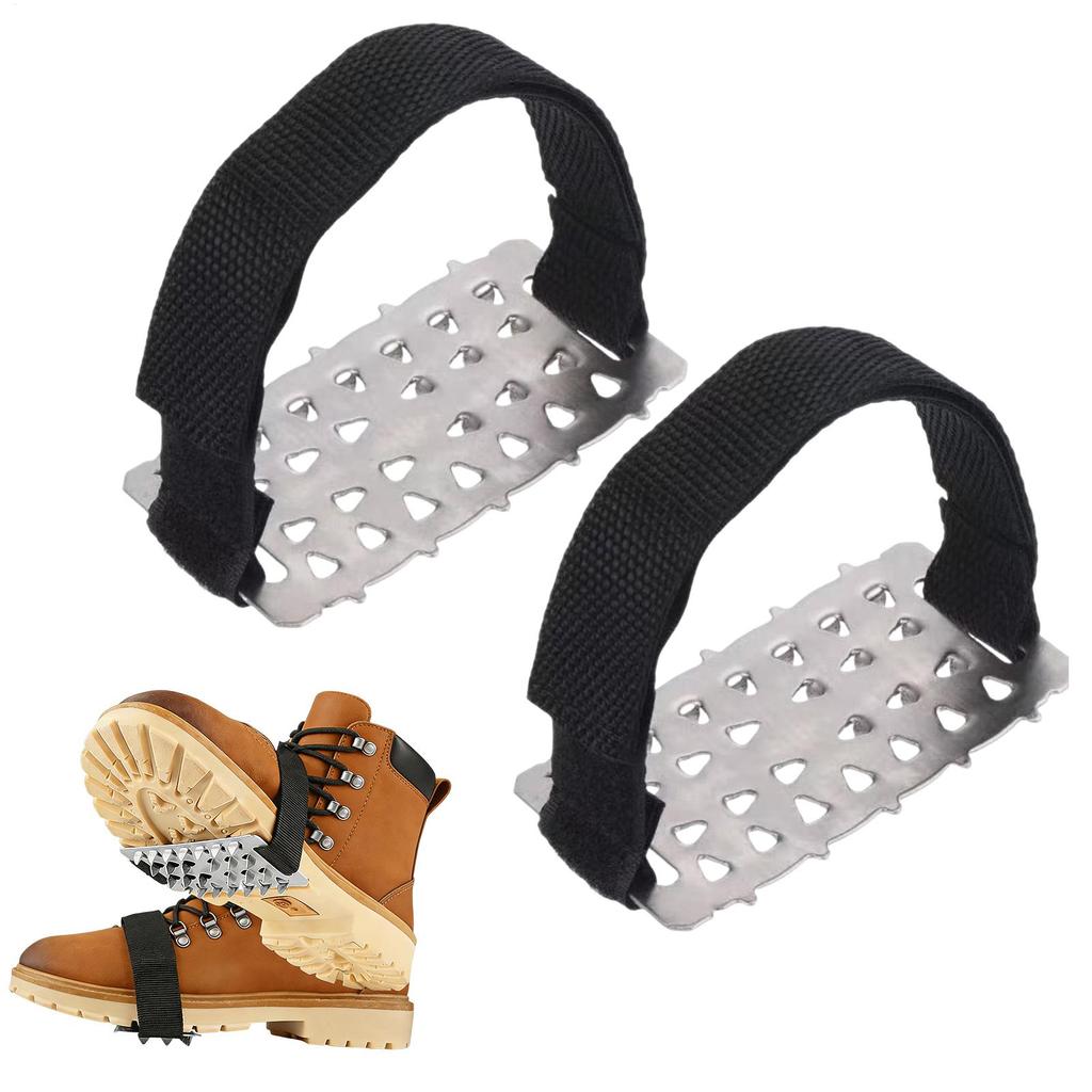 Ice Spikes for Boots Anti-Slip Stainless Steel Footwear Ice Grippers Traction Cleats for Climbing Running Mountaineering Walking
