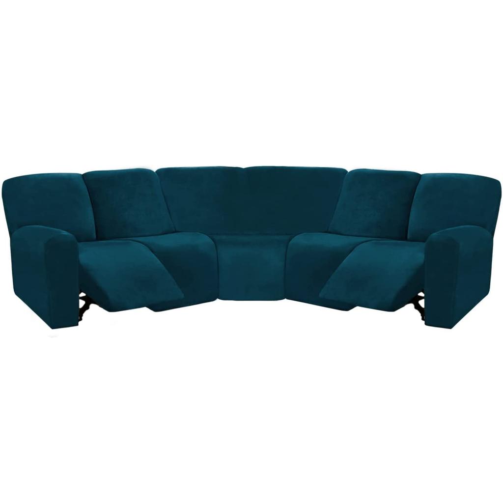 Winter 5-person L-shaped Chaise Lounge Sofa Cover Velvet Solid Color All-inclusive Sofa Cover First Class Cover All-inclusive Elastic
