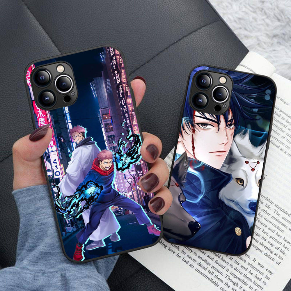 BW-28 Jujutsu Kaisen Soft Black Case for iPhone XR 14 15 11 12 13 6 7 8 X XS Pro Max Samsung S22 S23 S21 S24 FE Ultra S8 Plus