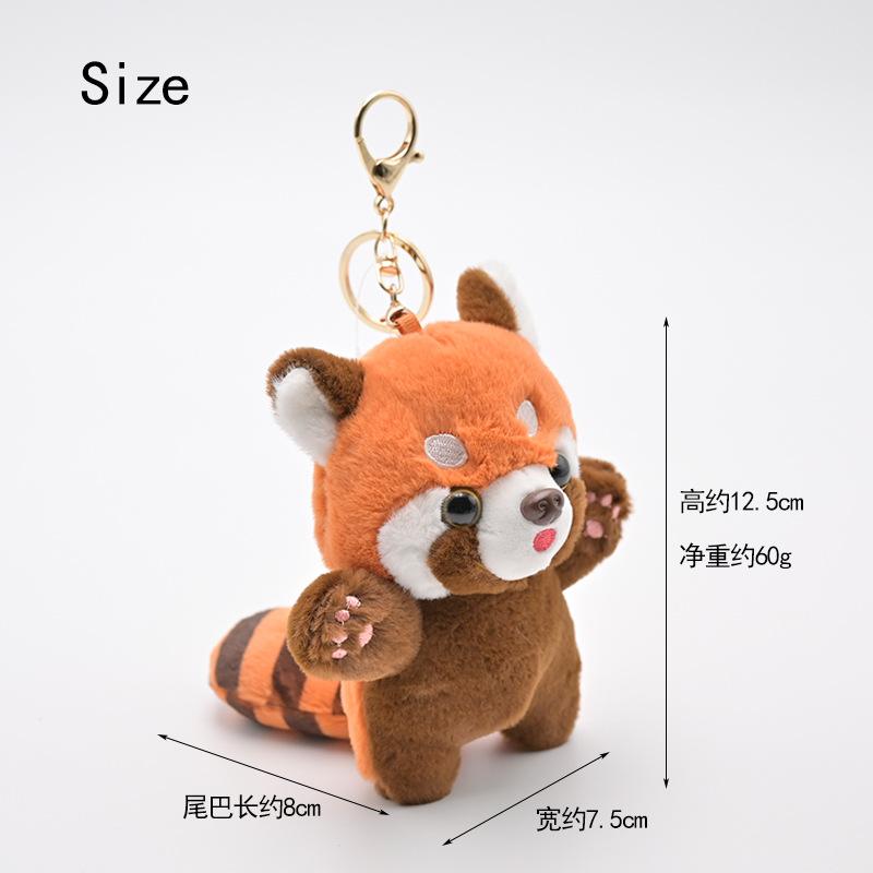 Kawaii Red Panda Plush Pendant Keychain - Cute Stuffed Doll Backpack Decor Perfect Gift for Kids