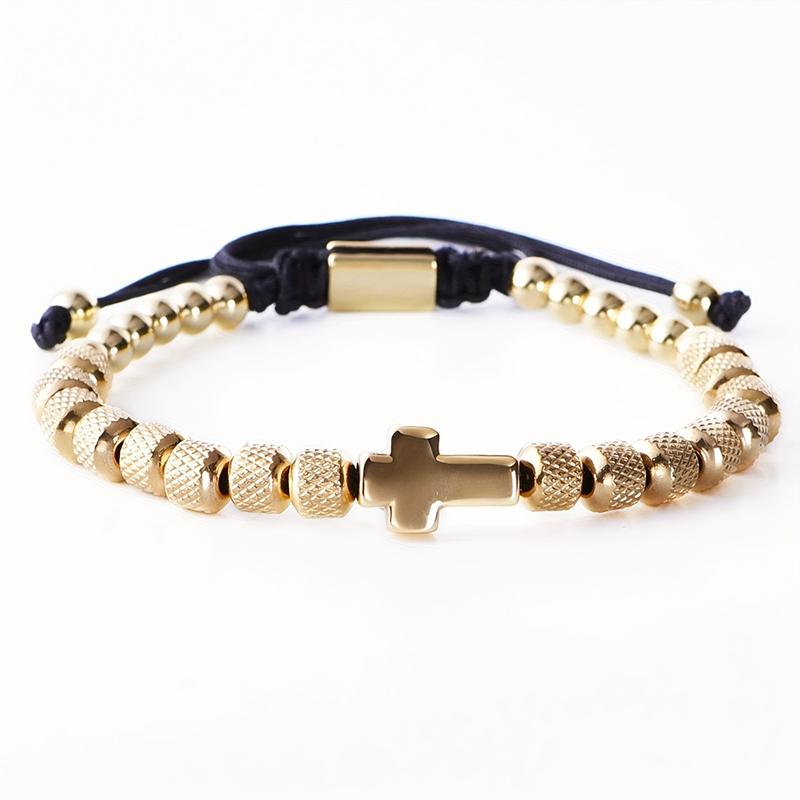 Charm Bracelet Stainless Steel Beaded Bracelets Handmade Men Women Prayer Fitness Chain Couple Jewelry Gift