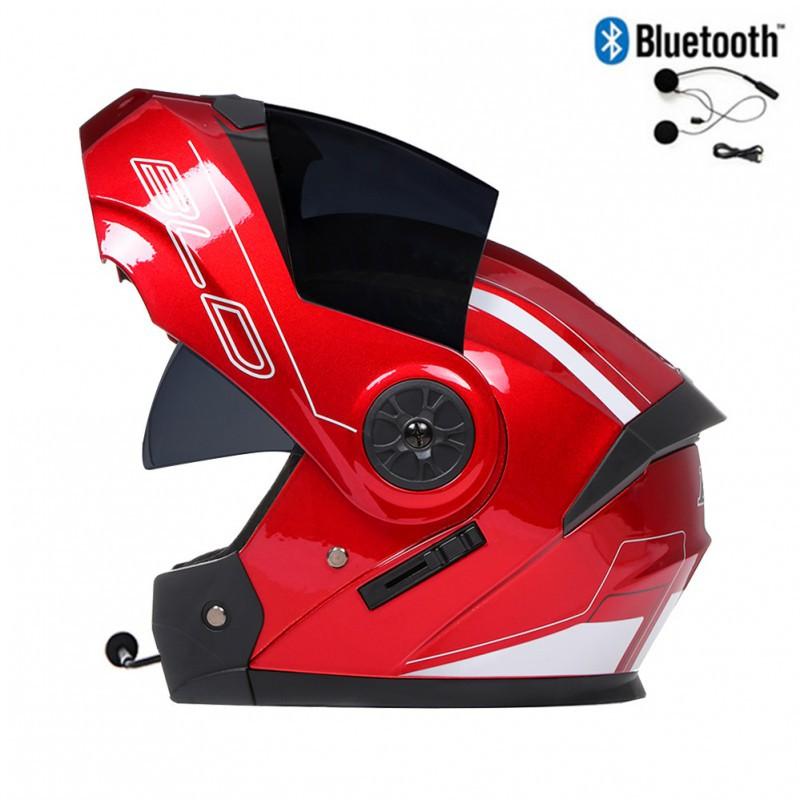 BLD Electric Bicycle Helmet Motorcycle Full Double Lens Exposed Universal Riding All Seasons