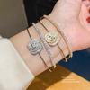 Copper Zircon Flower Double Layer Bracelet For Women Fashion Jewelry Spring 2026