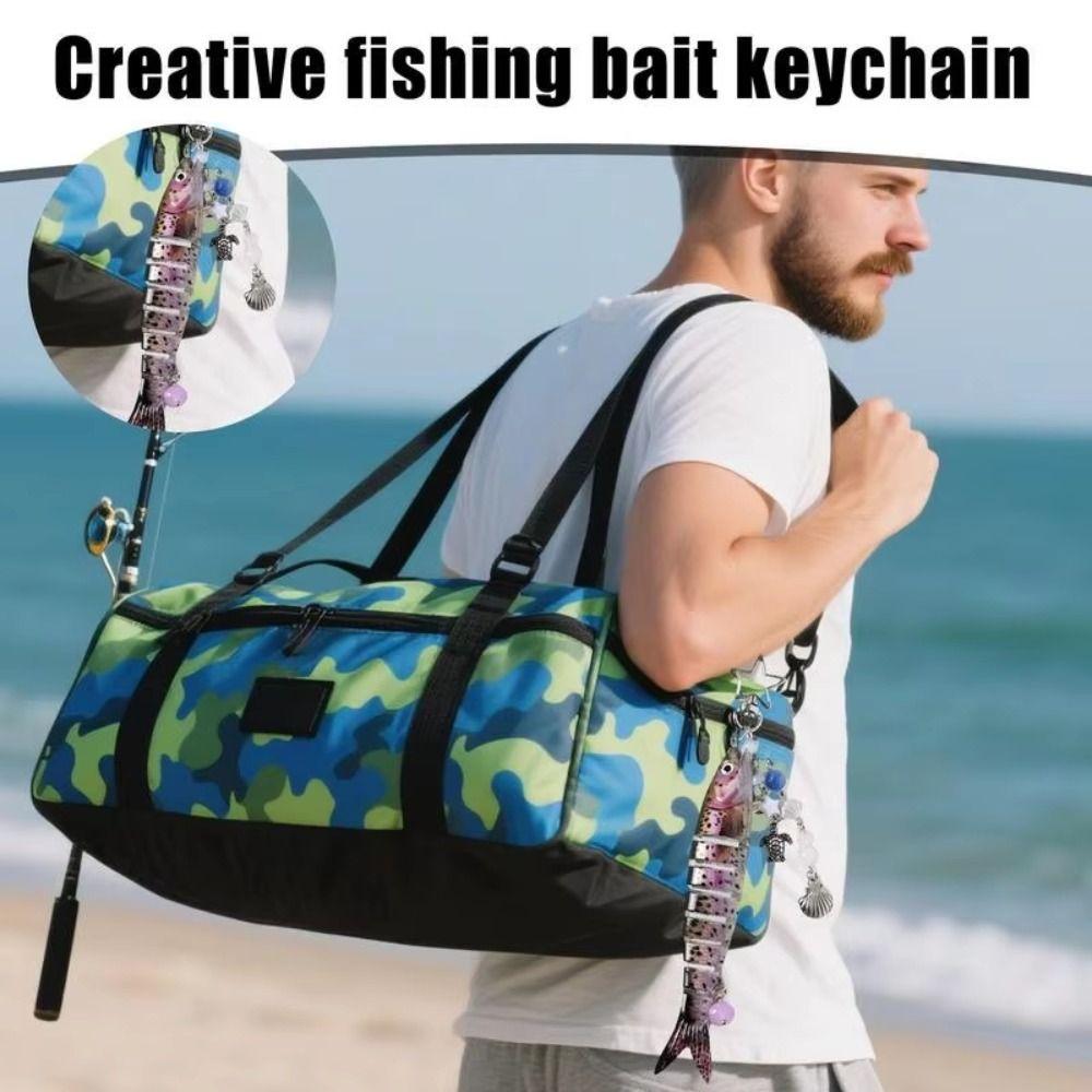 Bionic Design Handmade Fish Keychains High-precision Fish Bait Lanyard  Fishing Enthusiasts