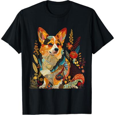 Corgi Dog Vintage Flowers Corgi Mama T-Shirt for Men Women Kids