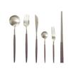 Andoo Cutlery Set Gold Stylish Tableware Stainless Steel Dinner Knife Spoon Fork Glossy Steak Table Dessert Pasta Sharp Chopsticks Chopstick Western +