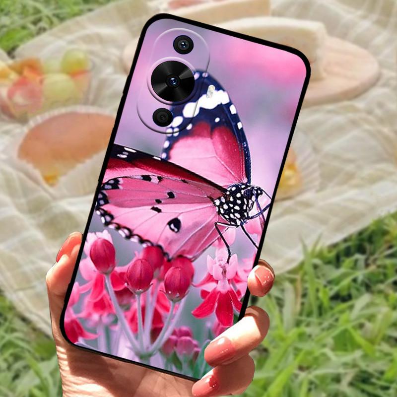 Für Huawei nova 12s Hülle Abdeckung Stoßfest Silikon Weich Schwarzer Bumper Funda Coque für Huawei nova 12s Schutzhülle Rückseite Handyhülle