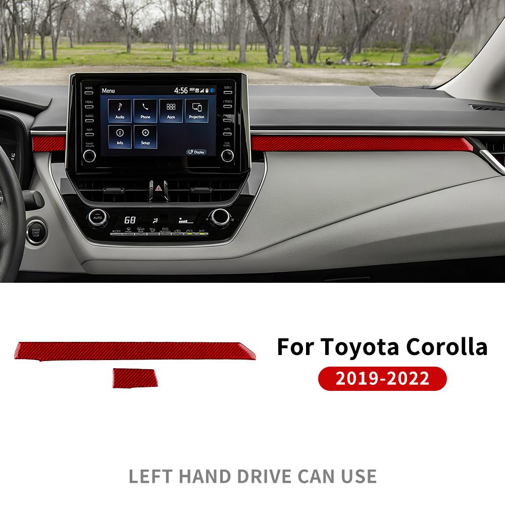 Real Soft Carbon Fiber Sticker For Toyota Corolla 2019 2020 2025 2025 2025 2025Co-pilot Strip Panel RHD LHD Interior Accessories