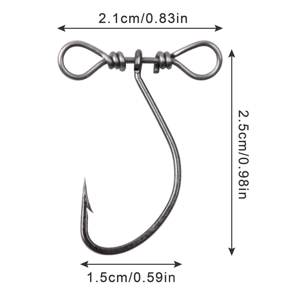 25Pcs/Box Down Shot Rig Hook High Carbon Steel Drop Shot Worm Hooks With Swivel For Carp Bass Trout Lure Fishing