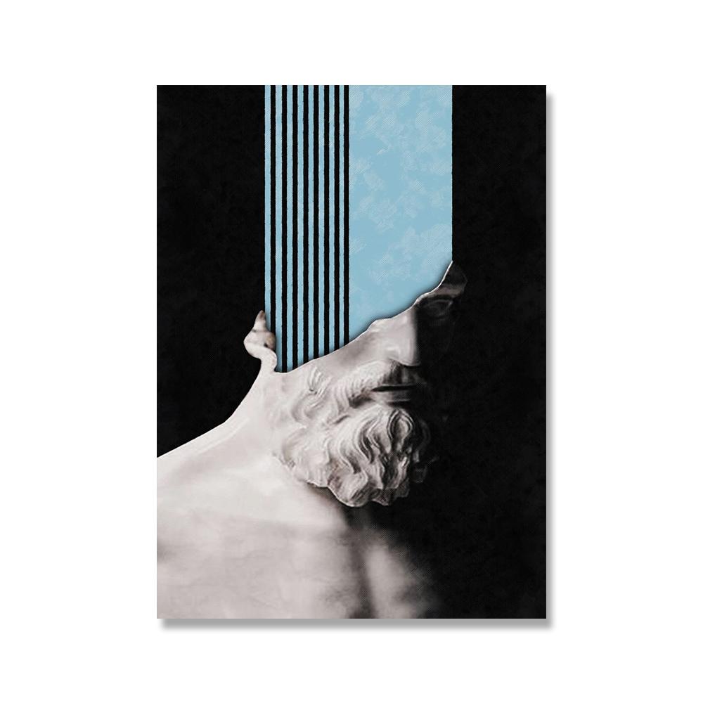 Black and White Marble Sculpture Art Prints Crying David Canvas Classical Painting Wall Posters Picture For Home Decoration