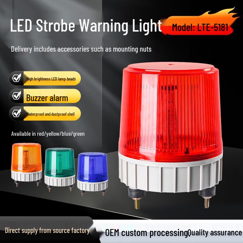 LTE-5181 High-Intensity LED Strobe Light - Ultra-Bright, Large, and Loud Warning for Engineering and Guard Booths.
