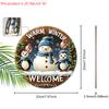 Niedliches Winterwunderland Holz-Weihnachtsschild mit Schneemann- & Pinguinmuster - Navidad-Schild für Haustür-Wandbehang-Dekor - Ideales Weihnachtsgeschenk