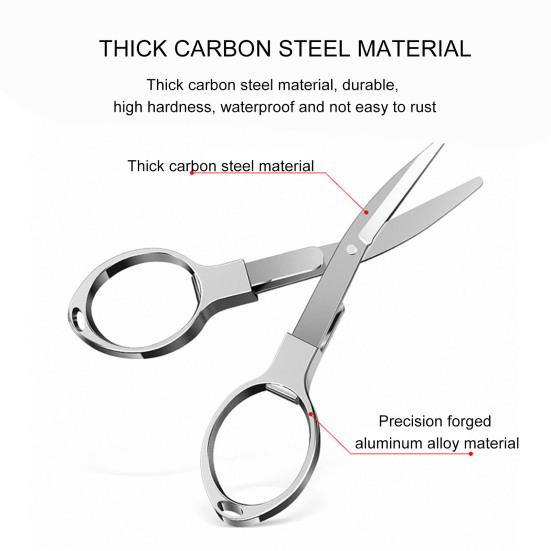 Fishing Scissor Mini Retractable Carbon Steel Folding Fishing Line Cutter for Outdoor Camping