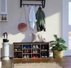 VASAGLE Shoe Bench, Shoe Shelf, Shoe Rack, Storage Cabinet, 10 Compartments, with Cushion, for Entryway, 104 X 30 X 48 Cm, Rustic Brown