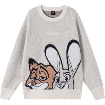 Li Ning X Disney Kollaboration Sport Trend Serie Zootopia Lässiges Rundhals-Oversize-Sweatshirt mit Aufdruck für Damen AMBV342-1