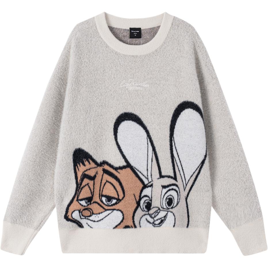 

Спортивная серия Li Ning X Disney, коллаборация, тренд, Зутопия, повседневный, круглый вырез, спущенное плечо, принт, свободный свитшот для женщин AMBV342-1 M