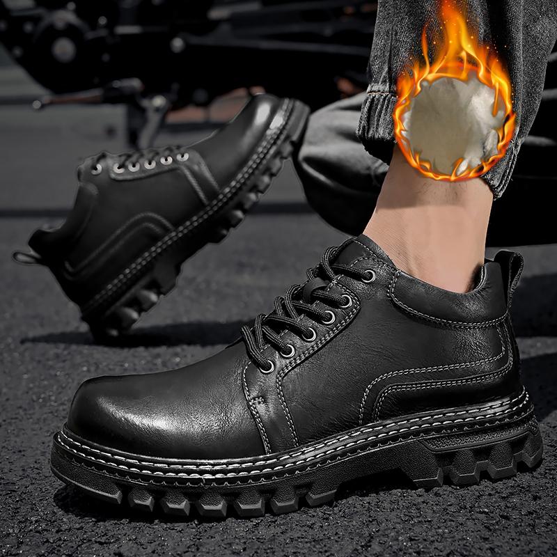 Men's Genuine Leather Retro Large Size Ultra-light Handmade Casual Shoes Men's High-top Ankle Boots