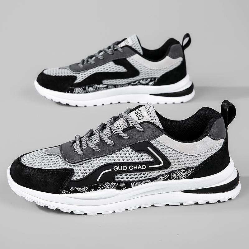 Men’s Sports Basketball Shoes Street Style Running Sneakers Students Over Sized Breathable Mesh Shoes Low Top