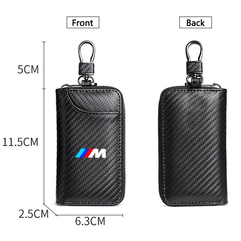 6x10cm Luxury Carbon Fibre Leather Car Key Bag Access Card Storage Case For BMW M M3 M5 X1 X3 X5 X6 E46 E39 E36 E60 Accessories