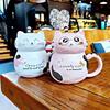 450ml Cute Tiger Dinosaur Ceramics Coffee Mug with Spoon Creative Hand Painted Drinkware Milk Tea Cups Novelty Gifts