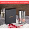 Rechargeable Electric Salt and Pepper Grinder Set with Holder - Nicely Packaged Giftable - No Battery Needed - Automatic Pepper Mill & Adjustable