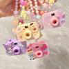 2Pcs Cute Glowing Toy Cartoon Sanrio Kuromi Children Projection Camera Beaded Necklace Bracelet Jewelry Girl Birthday Gift