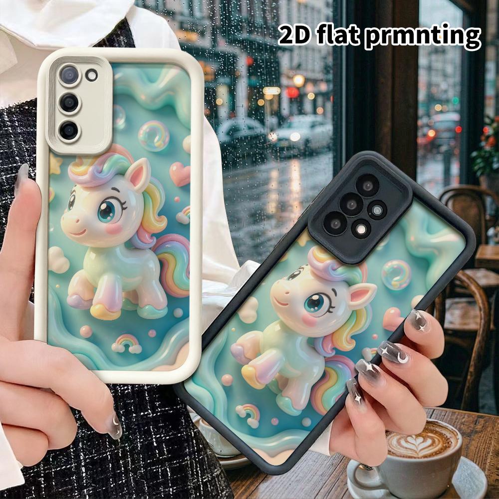 Phone case: 2D flat design suitable for Samsung Galaxy A34 A35 M05 M06 S20 S22 S21 FE Plus 5G protective case, My Little Pony, Christmas and Halloween
