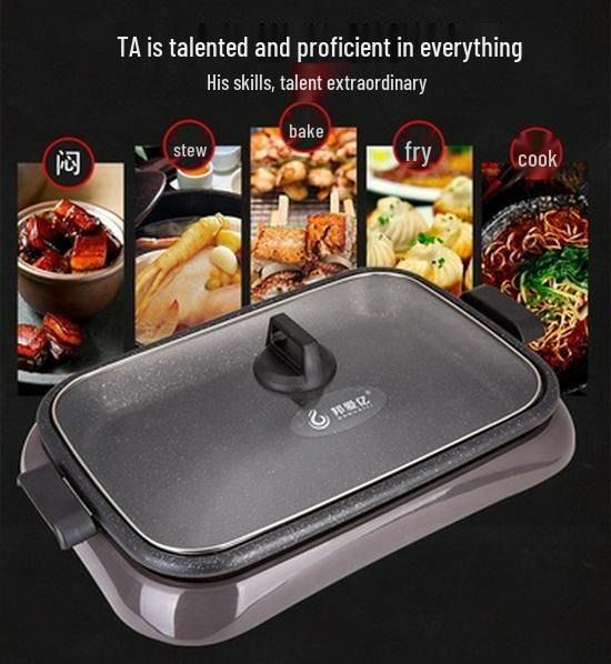 Electric Griddle: Multi-Functional Large Plug-in Grill for Paper-Wrapped Fish & BBQ