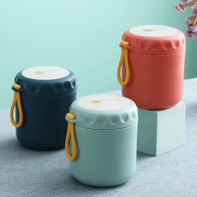 Stainless Steel Vaccum Cup Soup Lunch Box Storage Warmer With Spoon Food Thermal Jar Insulated Soup Thermos Containers Cooler