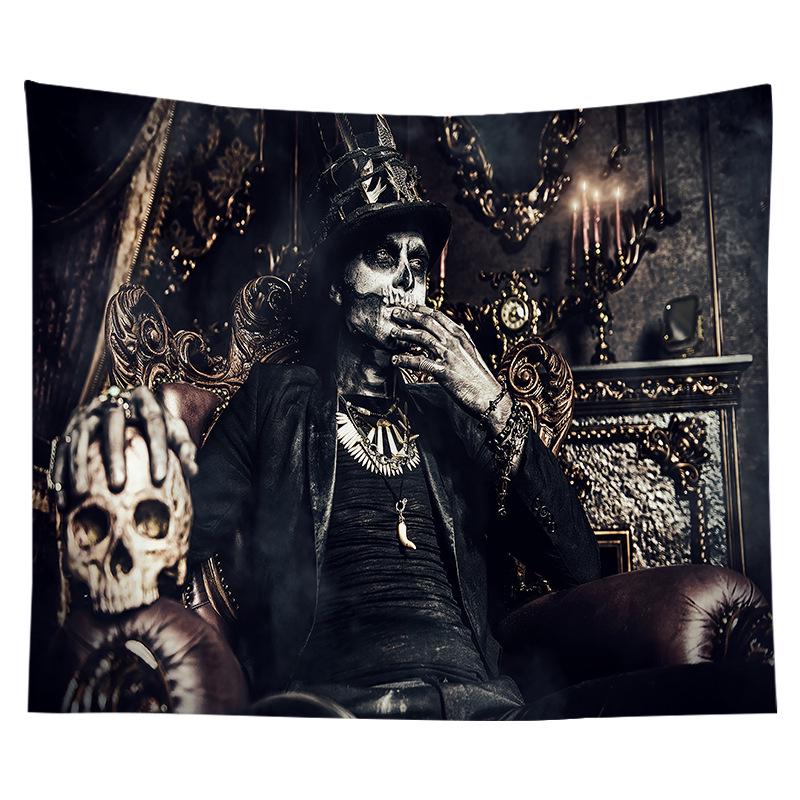 Home Decor Halloween Skull Pumpkin Tapestry Wall Tapestry Hippie Tapestry Dorm Decor Blanket 230x180cm