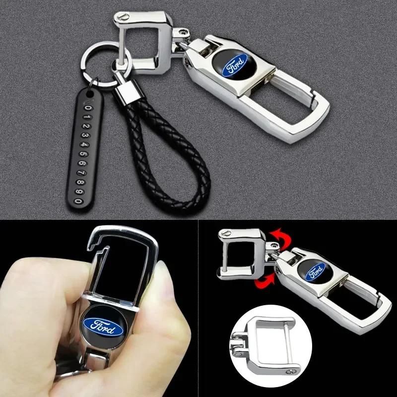 Car Sticker 2026 Ford Creative Metal Car Keyring Men's Key Chain Holder For Ford 2 3 Mondeo Mk3 F150 Ranger Fusion Mustang Fiest