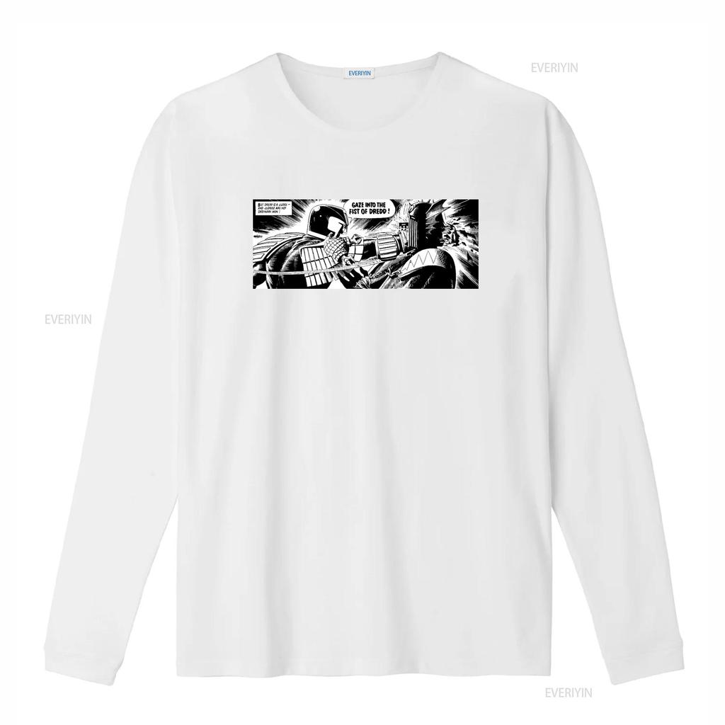 2000 Ad Judge Dredd Fist Of T shirt for Men Retro Comic Style Print vintage Washed Versatile Top For Everyday Wear Unisex