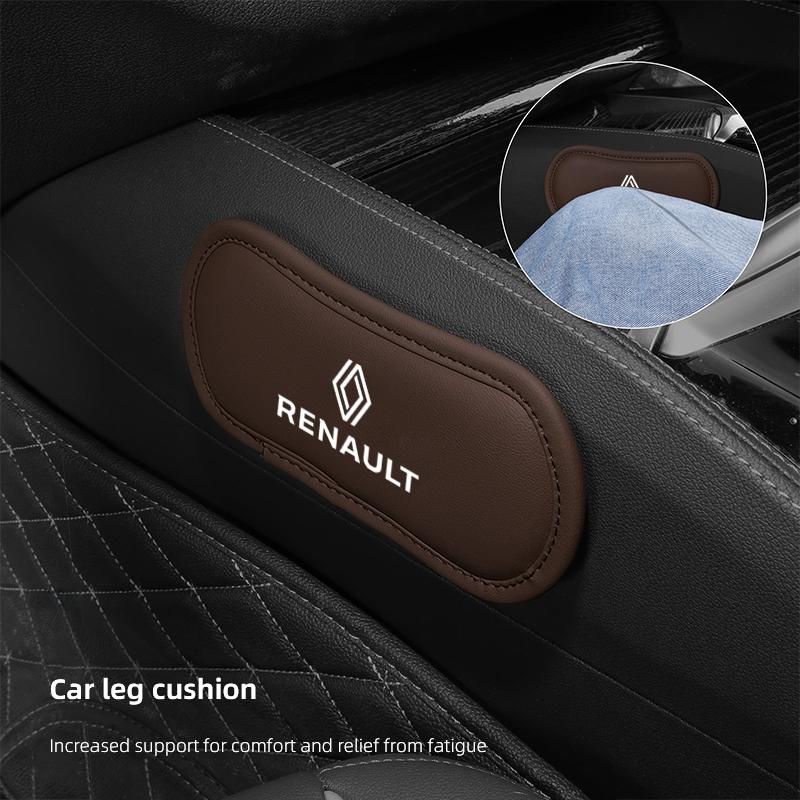 Leather Car Pillow Cushion Elastic Knee Pad Leg Pad Armrest Pad Accessories For Renault Clio Megane Captur Master Logan Kangoo T444