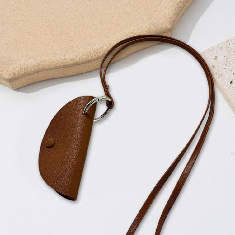 Handy Pu Leather Key Case with Necklace Versatile PU Leather Key Case Pendant Necklace Jewelry for Easy Carry Essential