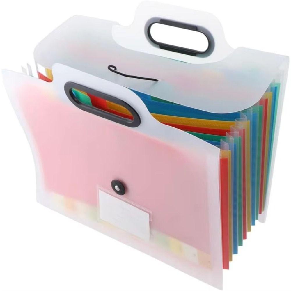 Buckle Closure Expanded File Folders Colorful Inner Pocket File Holder A4 Document Bag  Home