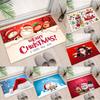 Christmas Themed Door Mat with Santa Claus Snowman Patterns Floor Mat for Home Entrance Decor Adding Festive Vibe To Entryway