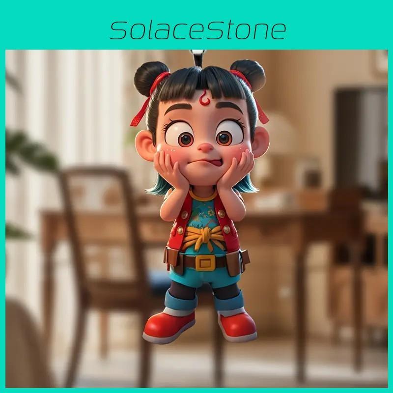 With Car Decoration Cute Nezha Acrylic Flat Surface Pendant For Interior Gift