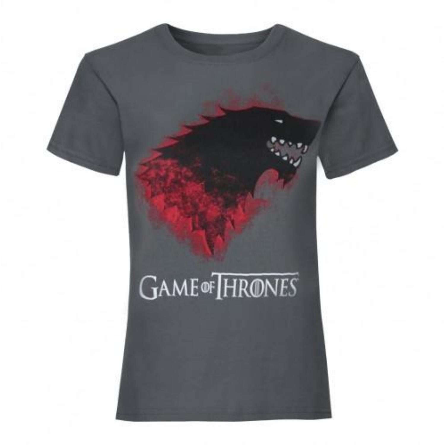 Game of Thrones Womens_Ladies Bloody Direwolf Stark T-Shirt XXXXL
