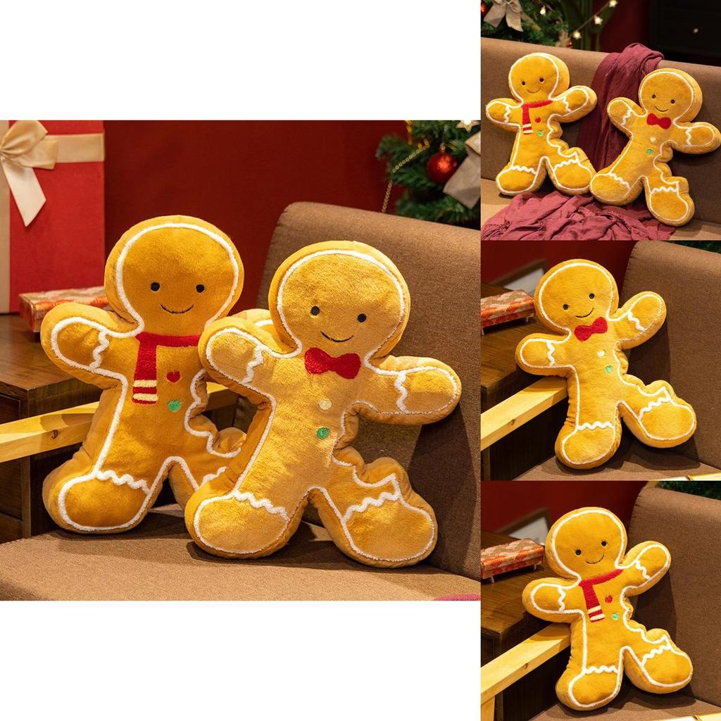 Weihnachts-Lebkuchenmann Plüschkissen mit PP-Baumwollfüllung für Feiertagsdekoration und Geschenke
