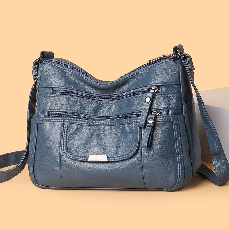 Vielseitige Schulter-Crossbody-Tasche aus weichem Leder