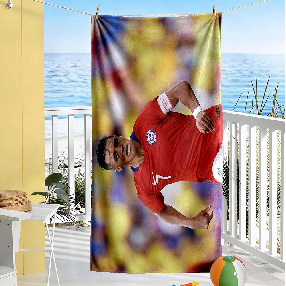 Manchester Player Portrait Beach Towel Quick-Dry Soft Microfiber Comfortable Lightweight